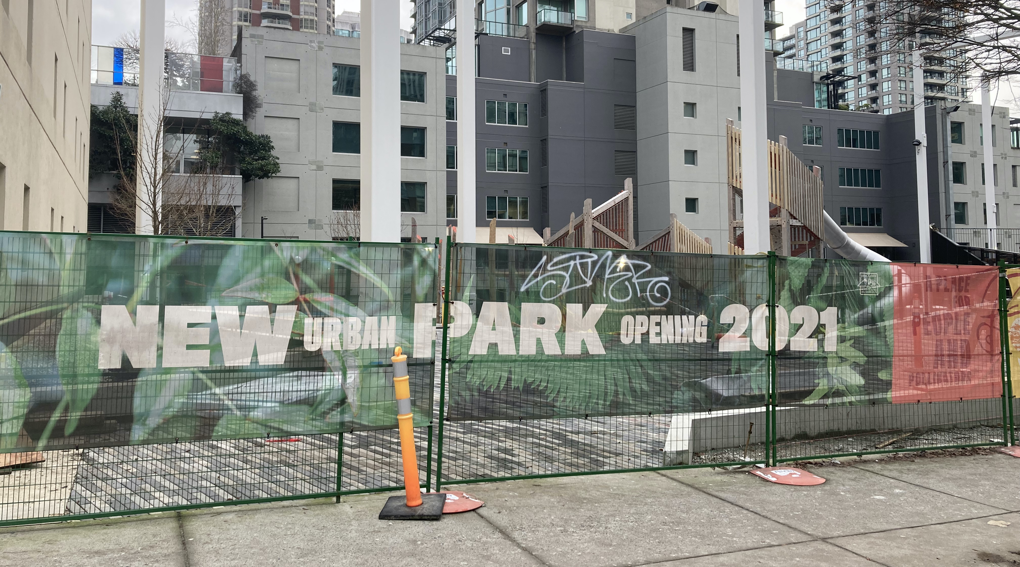 Smithe Richards park opening sign 2021